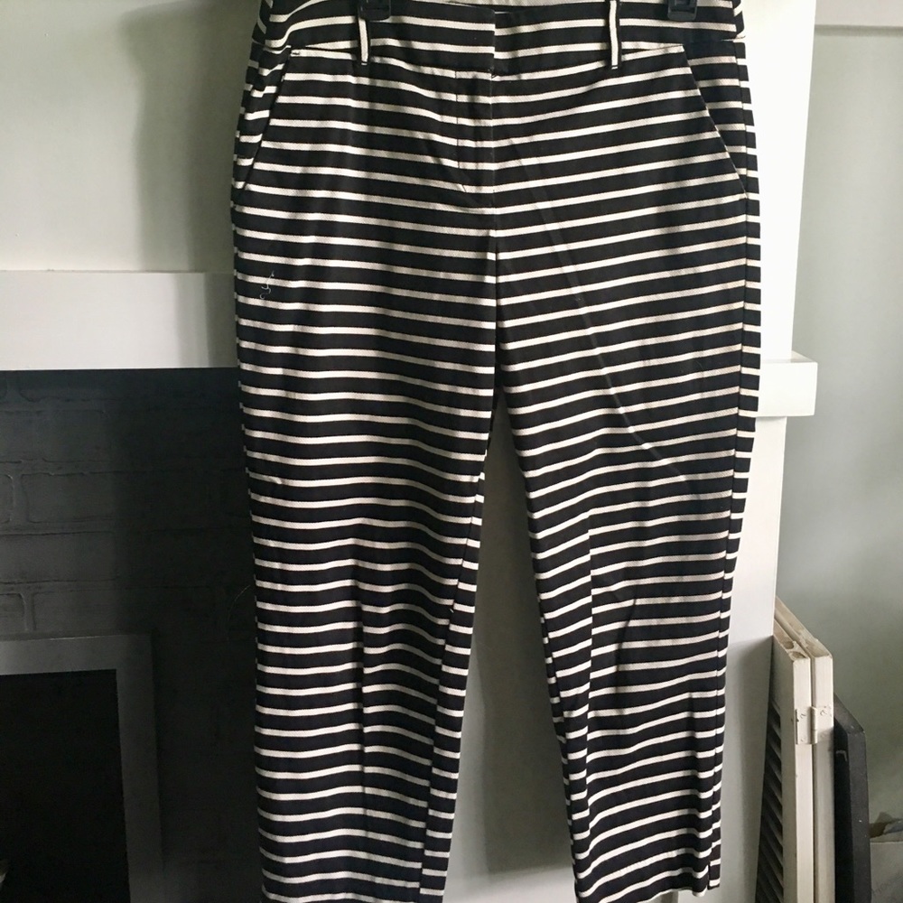 Loft black/white striped pants